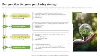 Green Purchasing Best Practices For Green Purchasing Strategy Strategy SS