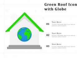 Green roof icon with globe