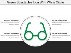 Green spectacles icon with white circle