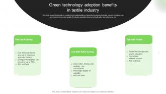 Green Technology Adoption Benefits In Textile Industry