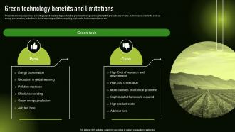 Green Technology Benefits And Limitations Sustainable Development With Green Technology
