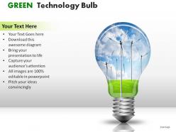 Green technology bulb powerpoint presentation slides