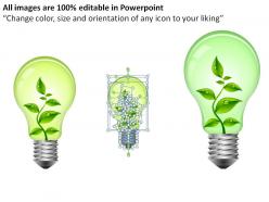 Green technology bulb powerpoint presentation slides
