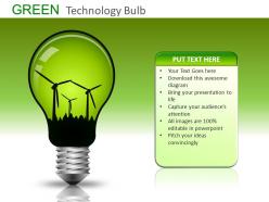 Green technology bulb powerpoint presentation slides db