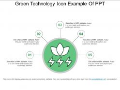 Green technology icon example of ppt