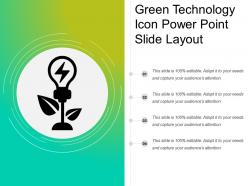 Green technology icon power point slide layout