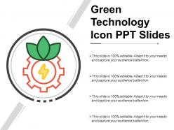 Green technology icon ppt slides