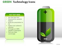 Green technology icons powerpoint presentation slides