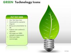 Green technology icons powerpoint presentation slides