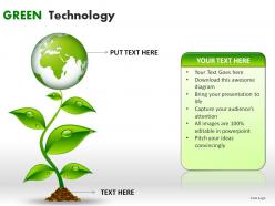 Green technology icons powerpoint presentation slides