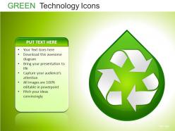 Green technology icons powerpoint presentation slides db
