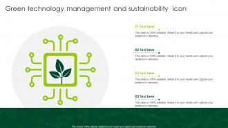 Green Technology Management And Sustainability Icon