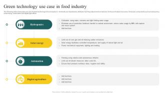 Green Technology Use Case In Food Industry