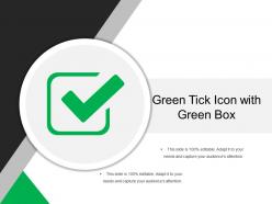 Green tick icon with green box
