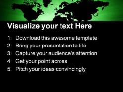 Green world map global powerpoint templates and powerpoint backgrounds 0211