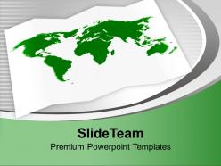 Green world map in white background powerpoint templates ppt themes and graphics 0113