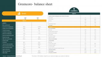 Greencore Balance Sheet Convenience Food Industry Report Ppt Summary