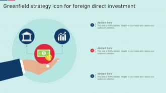 Greenfield Strategy Icon For Foreign Direct Investment