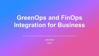 Greenops And Finops Integration For Business PPT PowerPoint AT
