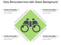 Grey binoculars icon with green background