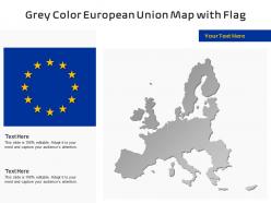 Grey color european union map with flag
