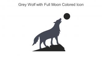 Grey Wolf With Full Moon Colored Icon In Powerpoint Pptx Png And Editable Eps Format