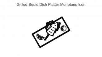 Grilled Squid Dish Platter Monotone Icon In Powerpoint Pptx Png And Editable Eps Format