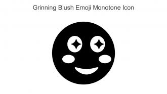 Grinning Blush Emoji Monotone Icon In Powerpoint Pptx Png And Editable Eps Format