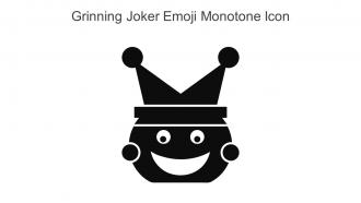 Grinning Joker Emoji Monotone Icon In Powerpoint Pptx Png And Editable Eps Format