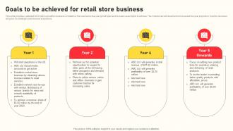 Grocery Business Plan Goals To Be Achieved For Retail Store Business BP SS