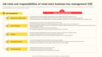 Grocery Business Plan Job Roles And Responsibilities Of Retail Store Business Key Management BP SS