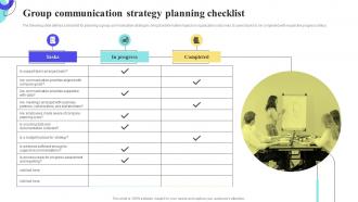 Group Communication Strategy Planning Checklist