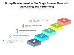 Group Development In Five Stage Process Flow With Adjourning And Performing