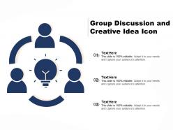 Group discussion and creative idea icon