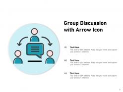Group discussion creative arrow communication process circular