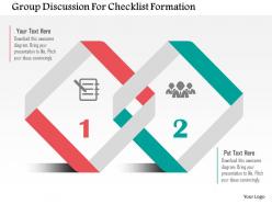 Group discussion for checklist formation flat powerpoint design