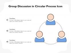 Group discussion in circular process icon
