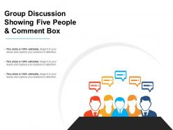 Group discussion showing five people and comment box