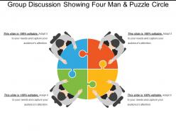 Group Discussion Showing Four Man And Puzzle Circle