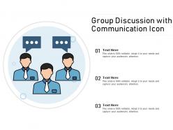 Group discussion with communication icon