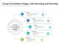 Group formulation stages with storming and norming
