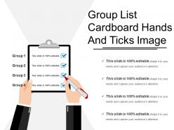 Group list cardboard hands and ticks image