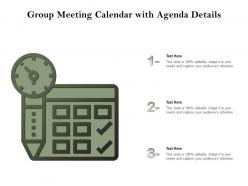 Group meeting calendar with agenda details