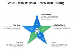 Group needs individual needs team building planning tasks