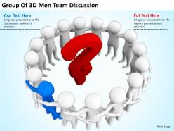 Group of 3d men team discussion ppt graphics icons powerpoint