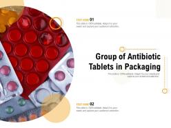 Group of antibiotic tablets in packaging