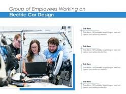 Group of employees working on electric car design