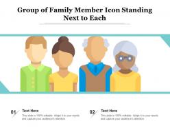 Group of family member icon standing next to each