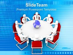 Group of people around globe powerpoint templates ppt backgrounds for slides 0213