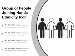 Group of people joining hands ethnicity icon